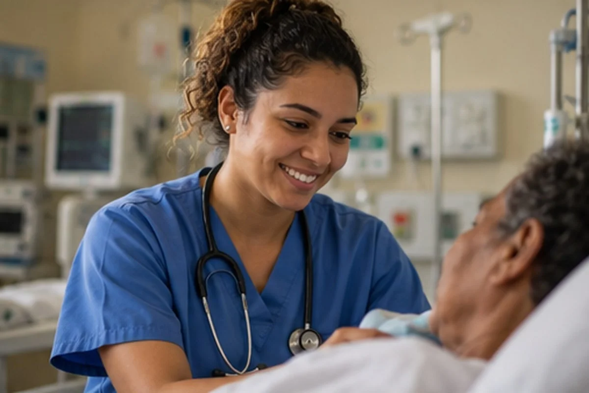 Trabalhadores do setor de hospitais e saúde